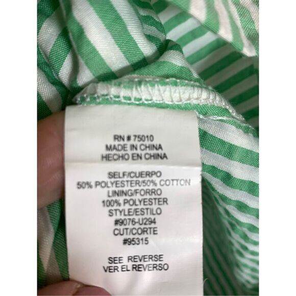 Jodi Kristopher Women's Striped Tie Waist Sleeveless Mini Dress Green Size 5 - Picture 7 of 9